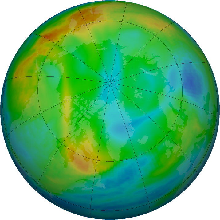 Arctic ozone map for 12 December 1982